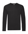 Heren T-shirt Lange Mouw Fruit of the Loom Original Black